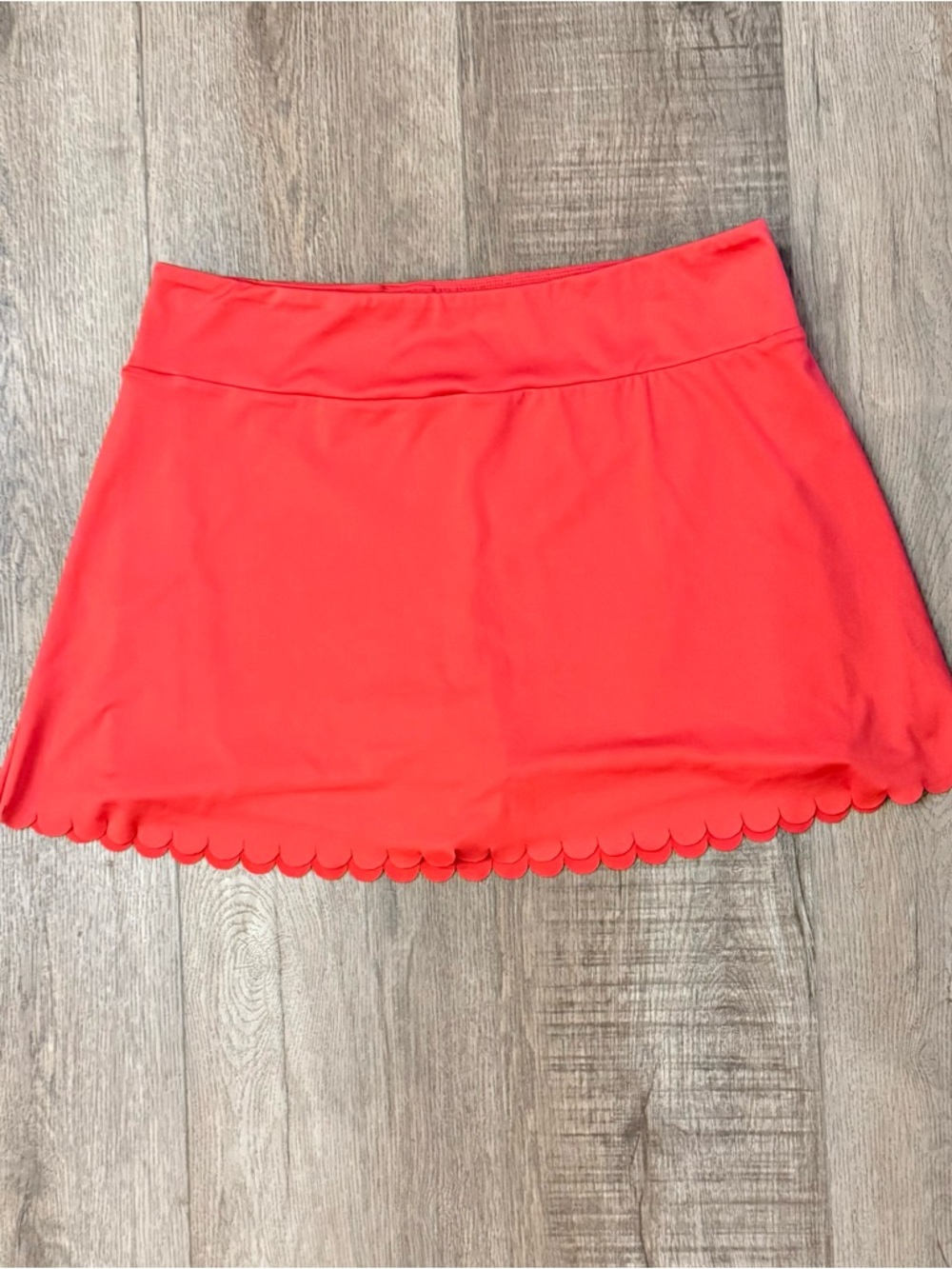 Crown & Ivy Red Skort XL Scalloped Hem Athletic Tennis Golf Skirt Shorts